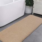 VANZAVANZU Non Slip Bath Mat Extra Large Bathroom Runner Rug Thickened Bath Rug for Bathroom Absorbent Ultra Soft Bedside Rug Fluffy Microfiber Carpet Runner Floor Mat - 50 x 152cm (Beige)