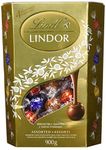 Lindt Lindor Assorted Chocolate Truffles, Value Pack, 900gram/1.98pound. Assortment of 4 Flavors of Chocolate Truffles : Hazelnut, Milk, White and Dark