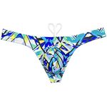 OROCOJUCO Sport Mens Print Thong Swimsuit Contour Pouch Bikini Swimwear Board Surf Short Trunks Swim Tangas Big Broken Line M