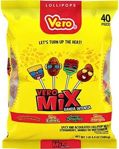 Vero Banda Fuego Mix Assorted Chili Lollipops, Artificially Flavored, Net Wt. 20.5 Ounces, 40 Count Bag