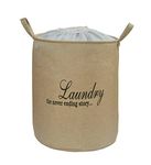 Yellow Weaves Laundry Bag/Basket For Dirty Clothes, Storage Bag Collapsible, 63 L, Jute, Beige, 40 Centimeters, 50 Centimeters