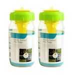 ADEPTNA Pack of 2 Ready Baited Fly Catcher Round Bottle Insect Traps Safe & Effective Simple Water Activation