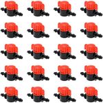 ECSiNG 20PCS Drip Irrigation Barb Shut-Off Valve Barbed Ball Valve Tubing Coupling Valve for 1/4-Inch 4mm ID 7mm OD Tube Drip Irrigation Systems Gardens Farmland Greenhouses