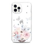 JAHOLAN Clear Case Compatible with iPhone 12, Compatible with iPhone 12 Pro, Cute Design Flexible TPU Bumper Hard Back Cover Phone Case 6.1 inch 2020 Girl Floral Butterfly Flower Pink