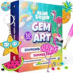 Blue Squid Diamond Art Kits for Kids – Easy DIY 5D Gem Art Diamond Painting Kits for Keychain, Stickers, Sun Catchers - Arts & Crafts Kit for Kids, Girls, Boys Ages 6 7 8 9 10 11 12