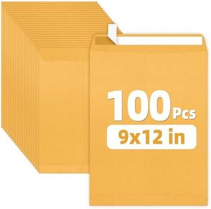 SUNEE 9x12 Envelopes Self-Seal Catalog Mailing Envelopes -100 Count, Ultra Strong Quick-Seal, 9x12 inch Brown Kraft Manila Envelopes Security Envelopes