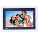 Miracle Digital 10inch(25.4cm) IPS Wooden Photo Frame Built in 8GB Memory & 2gb Ram High Def Screen,USB,SDCard Remote Control Support Photo SlideShow,Video,Audio,180°Wide Angle Viewing (White Wood)