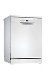 Bosch 13 Place Settings, Free Standing Dishwasher (SMS6ITW00I, White), extra dry and hygienic wash