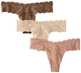 Cosabella Women's Say Never Cutie 3 Pack Thong Panties, Caramelo/Mador/Pinolo, One Size