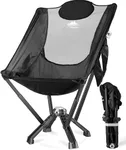 MTRVR Folding High Back Camp Chair with Headrest Pillow, Widened Aluminum Frame Support 600 LBS, Oversized Portable Outdoor Lounge Patio Chair Mesh Back for Camping, Beach, Poolside, Backyard, Garden