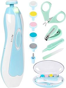 Baby Nail Trimmer Electric-12 in 1 Baby Nail Clippers Safe Baby Nail File Kit with a Nail Clipper, Scissor, Tweezers, and Nail Files (Blue+)