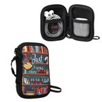 kwmobile Neoprene Case Compatible with in-Ear Headphones - 2.3 x 3.5 inches (6 x 9 cm) Case with Zip - Library Motto