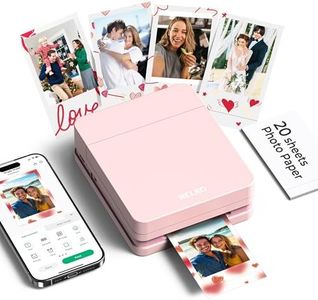 Nelko Photo Printer, PP01 Color Mini Portable Printer, Instant Smartphone Inkjet Printer, Sticky-Back Rechargeable Portable Picture Printer for iOS & Android, for Christmas Family, Pink