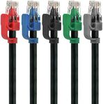 MEDIABRIDGE Cat6 Ethernet Patch Cable (5-Pack - 5 Feet) - Soft Flex Tab - RJ45 Cord - Multi-Color - (Part# 32-699-05X5M)