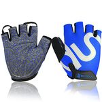 BOODUN Cycling Gloves Black Blue Red Bike Half Finger Sports Gloves S M L XL XXL (Blue, XXL(9.5-10CM))