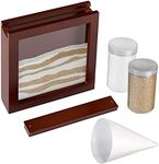 Lillian Rose W Espresso Finished Unity Ceremony Set with 2 Containers of Colored Sand, 1.75", Brown