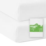 Bloomsbury Mill - Cot Sheets for Babies - Pack of 2-40x75cm -100% Organic Cotton Fitted Sheets - Soft and Breathable Cradle Sheets for Crib Matress - Plain White