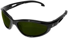 Edge SW11-IR5 Dakura Wrap-Around Safety Glasses, Anti-Scratch, Non-Slip, UV 400, Military Grade, ANSI/ISEA & MCEPS Compliant, 5.04" Wide, Black Frame / IR5 Medium Welding Lens