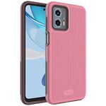 TUDIA DualShield Grip Designed for Motorola Moto G 5G (2023) Case, [MergeGrip] Military Grade Tough Shockproof Slim Dual Layer Non-Slip Heavy Duty Protective Phone Case Cover (Smokey Pink)