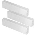 MOUYAT 3 PCS 1x 2X 8 Inch Aluminum Bar, 8 Inch Long +0/-.05 Inch Aluminum 6061 Flat Bar Block Solid Mill Stock, General Purpose Aluminum Tooling Flat Bar Stock for Milling Lathe Work, 25 x 50 x 200MM