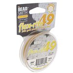 The Beadsmith Flex-Rite Wire – 49 Strand, Nylon Coated, Stainless Steel Beading Wire – Gold Plate Color.024” Diameter, 10-Foot Spool – Flexible Wire for Necklace, Bracelet and Jewelry Making