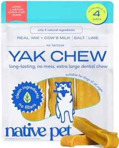Native Pet Yaks Chews - Long-Lasting Yak Cheese Himalayan Dog Chews - All Natural Dental Chews for Dogs Made with Yak Cheese for Aggressive Chewers - 10 Yak Chews for Extra Large Dogs