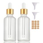 SONGQEE 30ml Clear Glass Bottles with Dropper Pipette, Mini Empty Eye Glass Dropper Bottles Refillable Sample Container for Storage Essential Oils, Perfumes and Cosmetics (Clear)