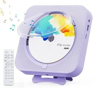 ENVYCLOUD Portable CD Player with Bluetooth, Desktop CD Player with Speakers for Home CD Music Players with Remote Control, Built-in LED Display, Supports CD/FM Radio/USB/AUX/Timer/Repeat (Purple)