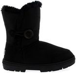 Holly Womens Single Button Faux Faux Waterproof Rain Winter Snow Boots - Black - 7 - BLA40 AEA0145