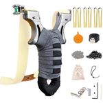 Professional Slingshot Set, Sport Outdoor Slingshot with 8 Rubber Bands 100 Clay Balls and 100 Steel Balls and Application Tips Instructions