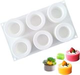 Skytail 6 Cavity Round Cylinder Cup Shape Pudding Silicone Mould for Baking Chocolate Candy Mousse Cake Cupcake Muffin Gummy Jelly Ice Shot Candle Wax Soap Resin Flower Pot Mold