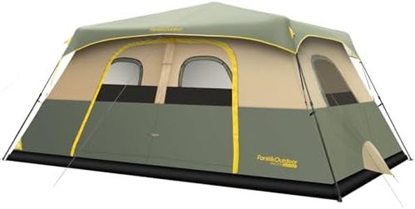FanttikOutdoor Zeta C10 Pro Camping Tent 10 Person Instant Cabin Tent Setup in 60 Seconds with Rainfly & Windproof Portable Tent with Carry Bag for Family Camping & Hiking, Upgraded Ventilation Green