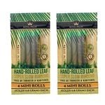 King Palms Mini Size 100% Natural Slow Burning Pre-Rolled Leaves with Filter Tip - No Artificial Flavours (2 Packs, 8 Wraps)