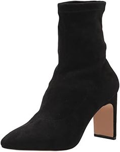 The Drop Women's Jane High Heel Pull-On Sock Boot, Black, 7.5
