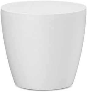 Crescent Too Eva Decorative Planter Modern Decorative Pot for Plants, Flowers, Herbs, and Succulents, 12 Inches, White, Pack of 2