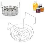 Stainless Steel Canning Rack, Foldable Contoured Steel Handles Hot Water Canner Rack for 8 Mason Jars of 16 Fluid Ounces for Home Kitchen Use