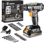 Power Drill Cordless: DEKOPRO Grey Cordless Drill 20V Electric Power Drill Set Tool for Women Drills Cordless with Battery and Charger Drill Driver 20 Volt Drill Driver Kit