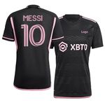 Messi 10 Home Away Kit Football Jersey (Kid's, Boy's & Men's) (11_12 Years, Pink)