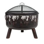 La Hacienda Wildfire XL Steel Firepit - BBQ Grill - Bronze Effect - Patio Heater - Wood Burning