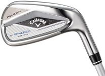 Callaway Right Iron Set PARADYM Ai SMOKE MAX FAST IRONS (Set of 5 (#7 - #9, PW, SW) ELDIO 40 for Callaway L Medium Tone Carbon) Women's, Silver