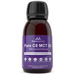 Pure C8 MCT Oil | Boosts Ketones 4X Versus Other MCTs | Supports Keto & Fasting | Highest 99%+ Purity | 100% Coconut Sourced | Vegan Safe & Gluten Free | Premium Lab Tested Purity | 100ml Ketosource®