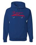 Tee Hunt Dodge Challenger SRT Demon Hoodie American Muscle Car Hemi Sweatshirt, Royal Blue, M