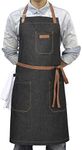 DingSay Trendy Denim Chef Apron wit