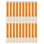 Wrap-It Storage Cinch-Straps, 8" 18 Pack (Orange), Features Buckle and Label for Cord Identification, Reusable Multi-Purpose Securing Cable Straps, Cord Wrap, Cord Organizers