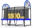Zupapa 1800LBS Weight Capacity Rectangle Trampoline 10x17FT 9X15FT 8X14FT Outdoor Square Gymnastics Trampolines with Basketball Hoops for Kids Adults Long Large Big Rectangular Tumbling Trampolin