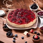 ANDY ANAND CHOCOLATIER Exquisite 9-Inch Strawberry Cheesecake - Gourmet, Fresh California Cream Cheese, Handmade, No Preservatives, Perfect for Celebrations