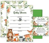 Yuzioey 50 Woodland Baby Shower Inv