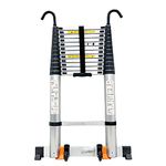 8m/ 7m/ 6m/ 5m/ 4m/ 3m/ 2m Telescoping Ladder with Roof Hooks, Aluminum Extension Telescopic Ladders for Home RV Attic Outdoor Use, Loads 150kg (Size : 8.1m/26ft)