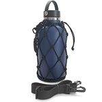 Gearproz HydroNet Carrier for Water Bottles - Fits Wide Mouth Hydro Flask 64 oz Growler - from America's #1 in Paracord Bottle Handles and Accessories - Sturdy, Prevents Dropping and Dents (64oz)