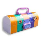 SAJANI Multi-Functional Pencil Box with Double Password Lock, Stationary Organizer Case, Suitcase Style Pencil Case for Boys & Girls (Pack of 1) (Cute Girl)